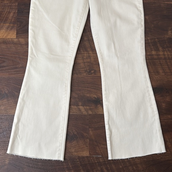 EUC Frank & Eileen KILLIAN Kick Flare Ivory Crop Denim Jeans size 4 27 - Picture 4 of 11